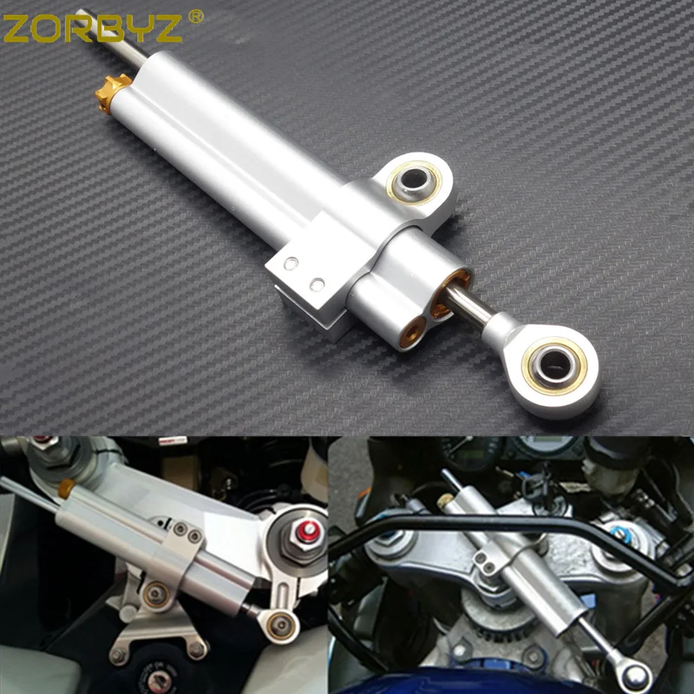 ZORBYZ мотоцикла Серебряный ЧПУ Регулируемый рулевой демпфер для Yamaha MT 07 MT07 MT09 09 10 R6