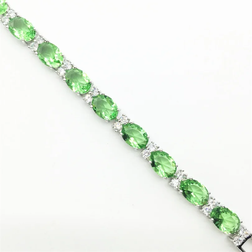 Идеальный подарок для дам AAA циркон Яблоко Зеленый Кристалл Браслеты белый