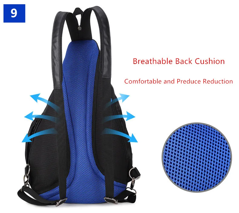 Водонепроницаемая тканевая мужская сумка через плечо маленькая черная