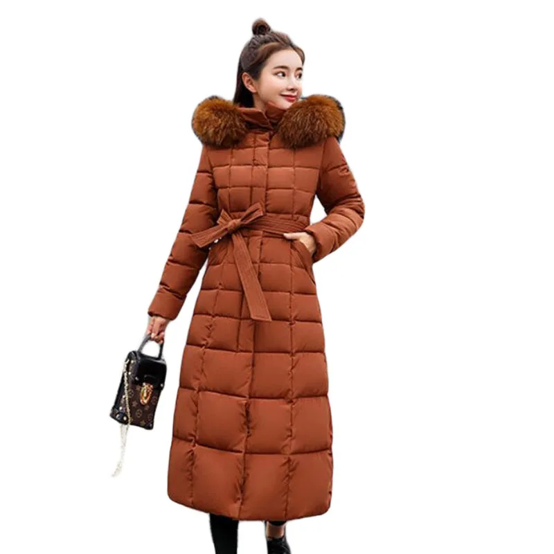 Coat Jacket long Fashion Winter Women Thick Down Parka female Slim Fur Collar Warm Cotton For Woman A050 | Женская одежда