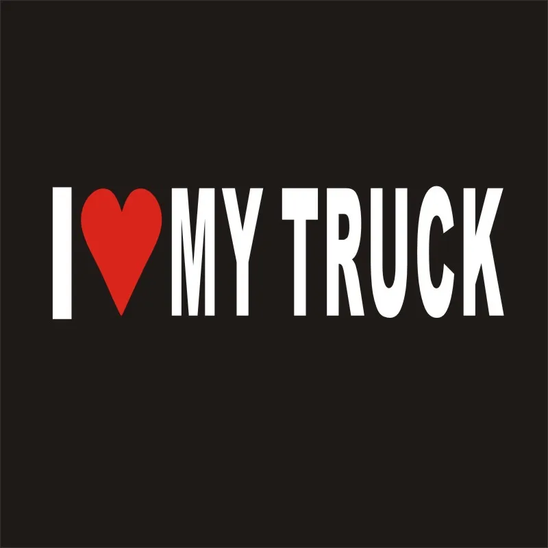 

5 Pieces Waterproof Truck Vinyl Stickers 18*5cm Car-styling Car Stickers Creative I LOVE MY TRUCK Reflective white color