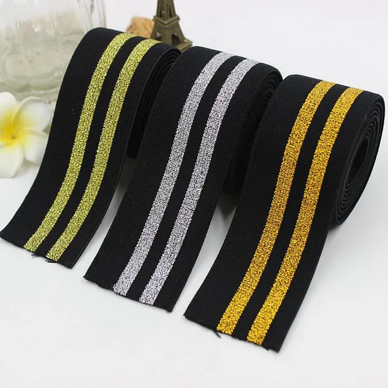 3 8 см в ширину аксессуары для одежды золотые серебряные полосы нейлон плоская