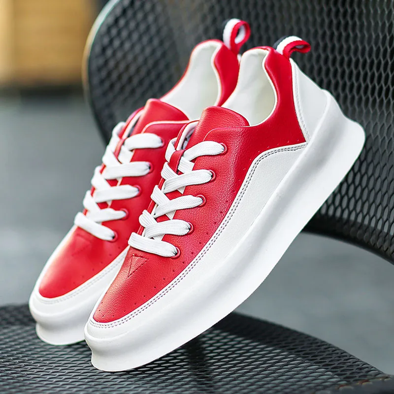 white red Harajuku/Мужская обувь в стиле хип-хоп; коллекция года; сезон весна; винтажные кроссовки для папы; дышащая повседневная обувь; мужские теннисные кроссовки на массивном каблуке; Masculino Adulto - Цвет: white red