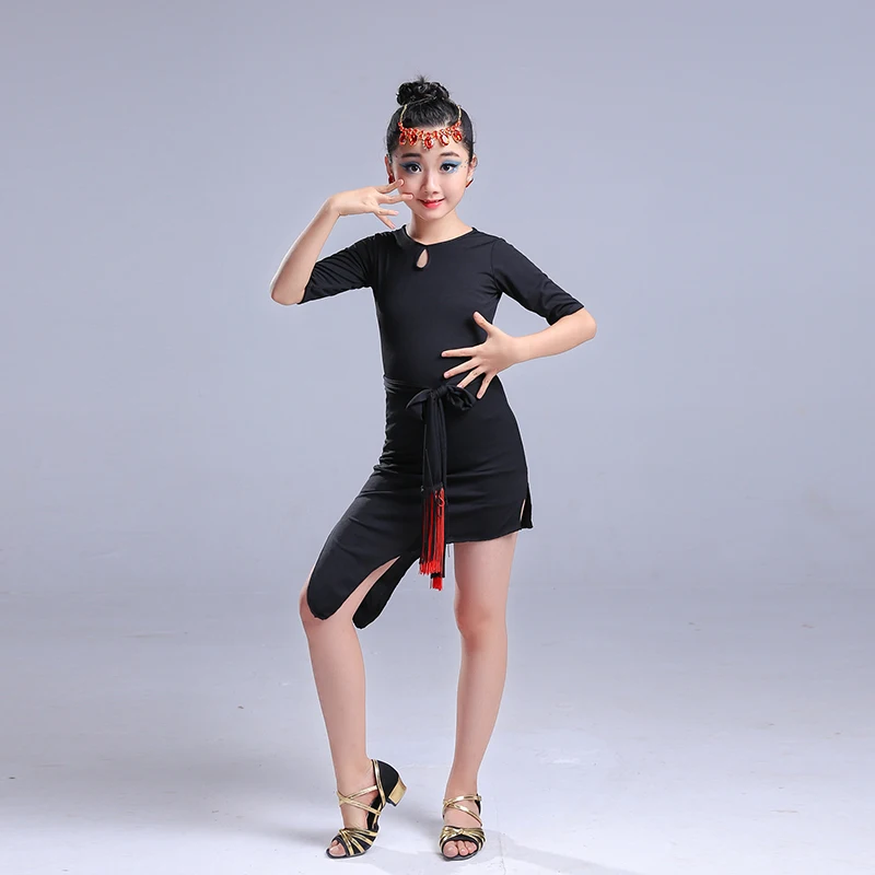 Платье для латинских танцев с павлиньими кисточками девочек платье сальсы
