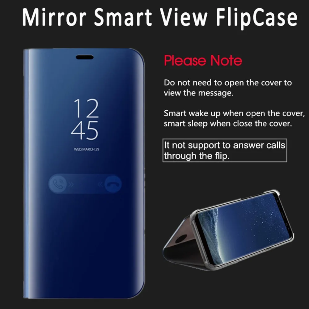 Стенд зеркало заднего вида Smart чехол Флип Для samsung Galaxy S9 S8 плюс S7 S6 края Примечание