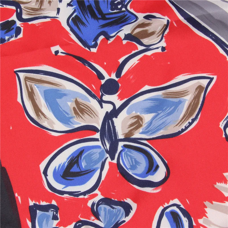 Платок-Палантин женский из 100% саржевого шелка квадратный с принтом Парижского