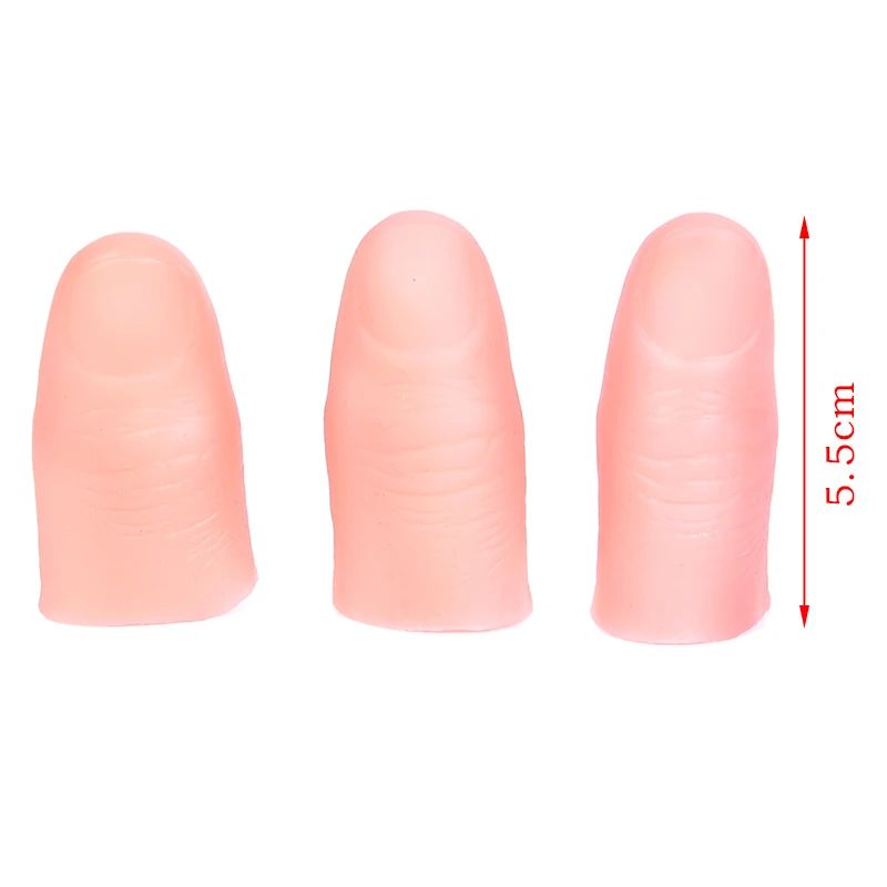 

3Pcs/set Funny Fake Soft Thumb Tip Finger Fake Magic Trick Close Up Vanish Appearing Finger Trick Props Toy Prank Party