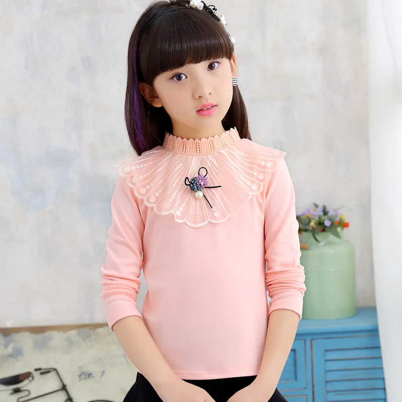 Новинка 2017 года кружевная рубашка для маленьких девочек сезон весна осень