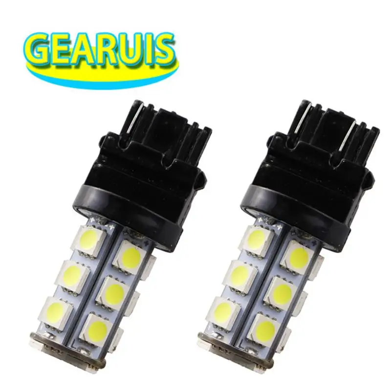 10pcs Turn Signal led T25 P27W 3156 18 SMD 5050 LED P27/7W 3157 3357 3457 4114 Bulb Red Brake light White Auto Reverse Lights - купить по