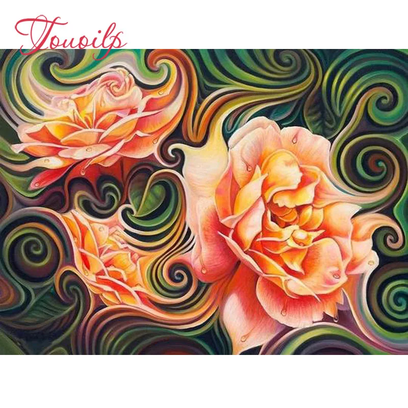 

TOUOILP Full Square/Round Drill 5D DIY Diamond Painting "Abstract flower" Embroidery Cross Stitch Mosaic Home Decor Gift