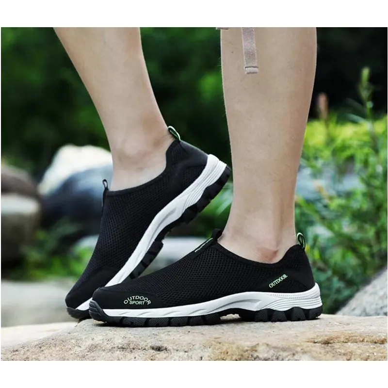 Модный дышащий сетчатый Мужская обувь нескользящая резиновая подошва мужская