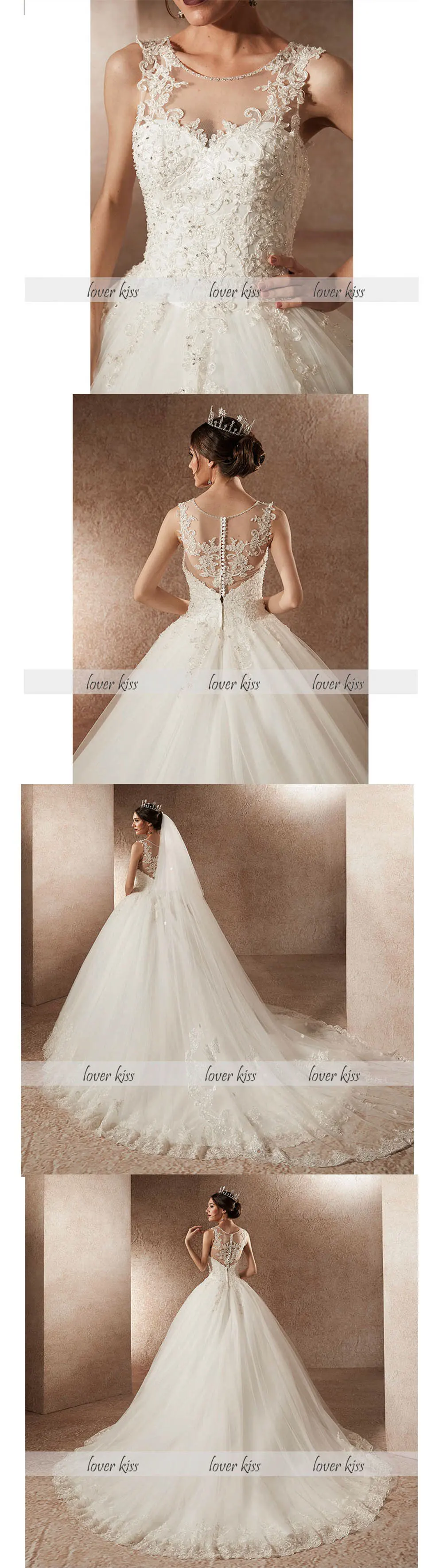 Lover Kiss Vestido De Noiva настоящая фотография принцесса свадебные платья без рукавов тюль бисером свадебное платье robe de mariee