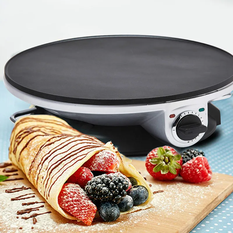 

Electric Crepe Maker Pancake Baing Pan Chinese Spring Roll Pie Grill Machine BBQ Oven Barbecue Roasting Griddle EU US Plug