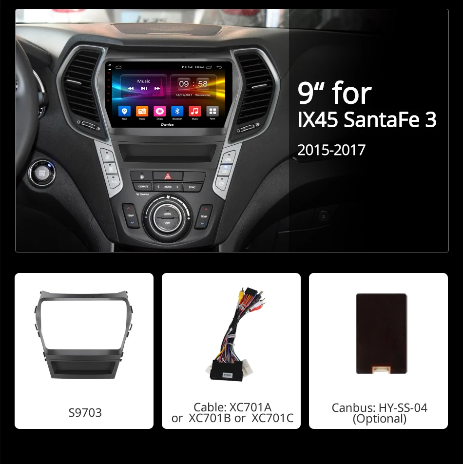 Ownice K1 K2 Octa Core Android 8,1 2 Дин радио для hyundai Santa Fe 3 IX25 Creat IX45 Автоматическая навигация gps плеер