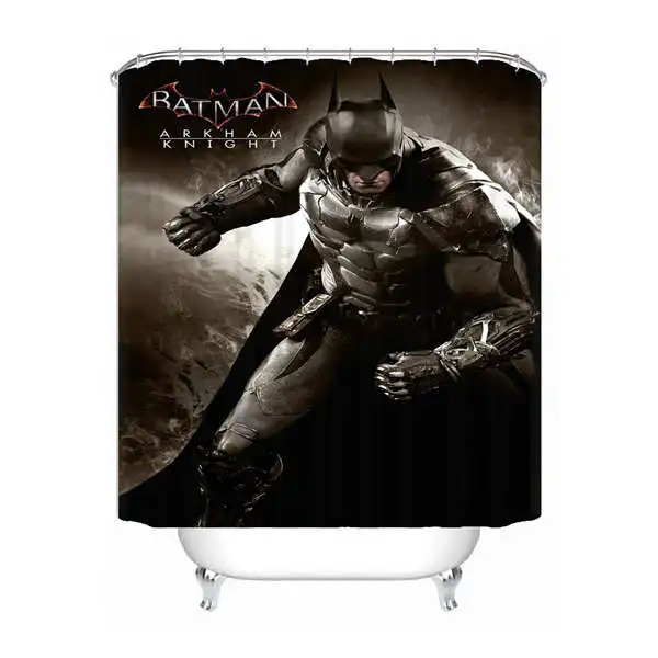 Shower Curtain На заказ Бэтмен Arkham Marvel Водонепроницаемый душ Шторы Главная Ванна Ванная комната s крючки полиэфирной ткани Multi Sizes180509-02-147 - Цвет: Shower Curtain