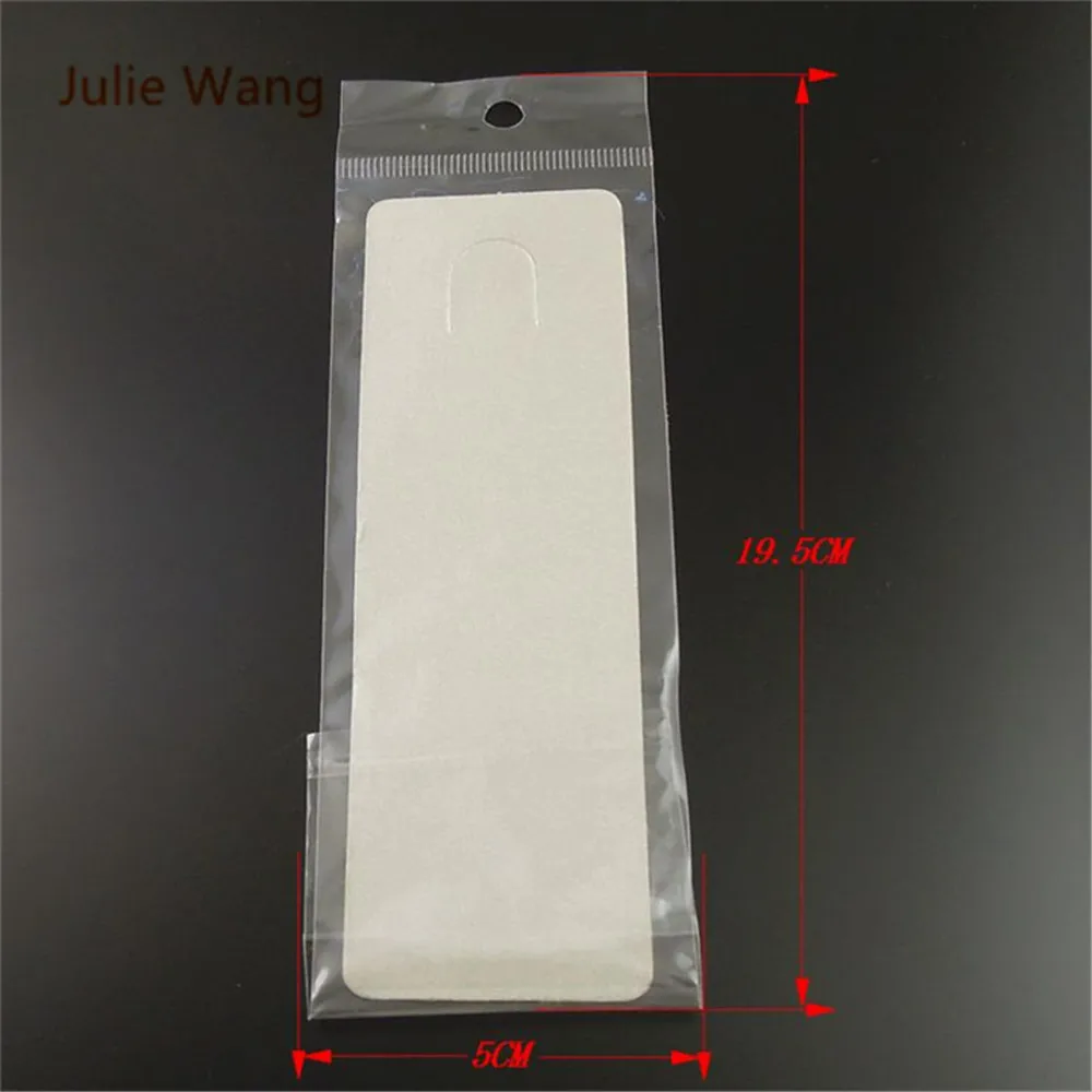 JulieWang 100PCS White Paper Card +Plastic Bag Neckalce Jewelry Display Gift Candy Cupcake Brand Price Fashion | Украшения и