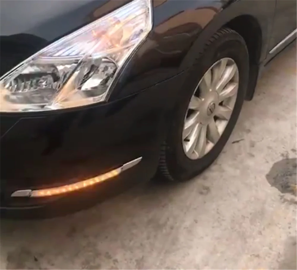 Автомобильный мигающий светодиодный светильник дневного света для Nissan Altima teana 2008 2009 2010 DRL с поворотным сигналом Дневной светильник водонепроницаемый противотуманный фонарь