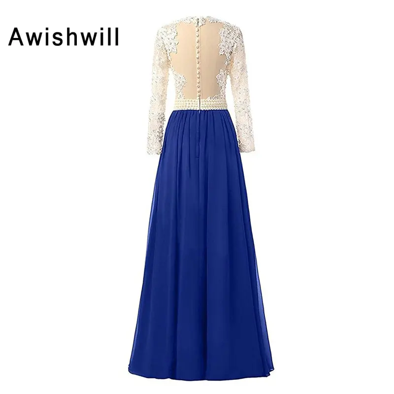 Женское длинное вечернее платье шифоновое кружевное официальное до пола с