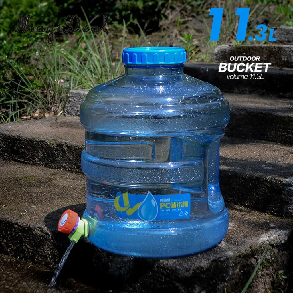 

MagiDeal 11.3L Water Buckle Outdoor Water Bottle with Dispensing Valve & Carry Handle for Camping Fishing Picnic BBQ