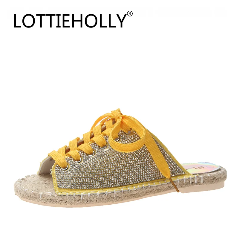 LOTTIEHOLLY/Женская обувь на шнурках Модные шлепанцы Женские сандалии Летняя