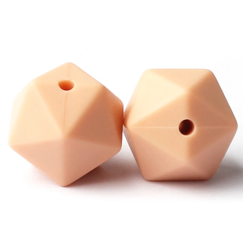 54 10 шт. 14 мм Icosahedron Силиконовые Бусины Пищевой класс Детские Прорезыватели для зубов BPA бесплатные Детские трофеи для цепочка для детской соски изготовление - Цвет: 54