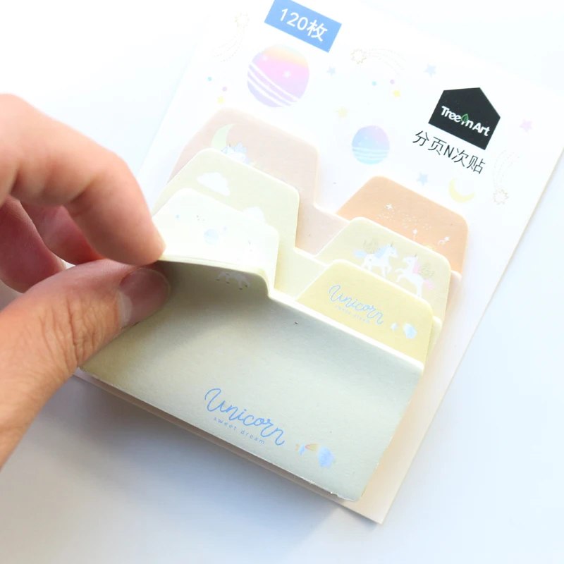 Domikee милый новый мультяшный Единорог школьная Студенческая клейкая индексная