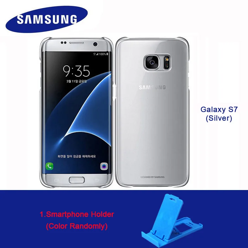 2 add Holder Подлинный samsung чехол для смартфона Galaxy S7 higt-качество ПК анти-капля Гальваника прозрачный чехол 3 Аксессуары - Цвет: 2 add Holder