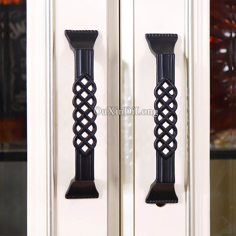 Дизайн 10 шт. европейская античная кухонная ручка для мебели классические черные