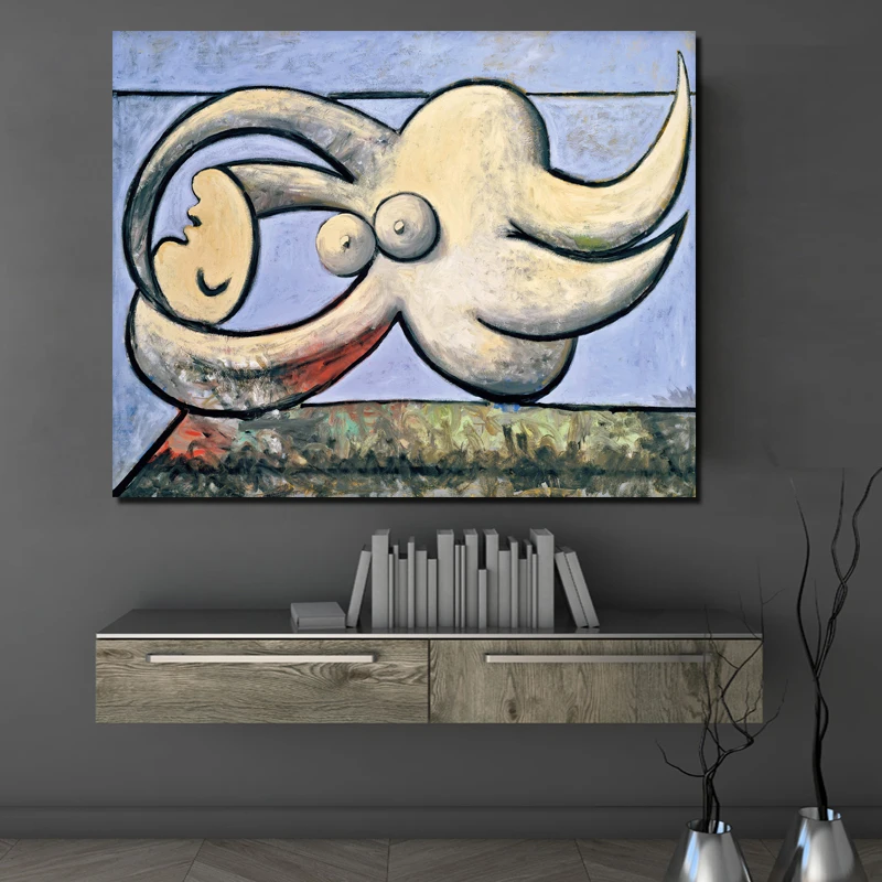 Пабло Пикассо наклонная настенная живопись с обнаженными фигурами Холст Картина