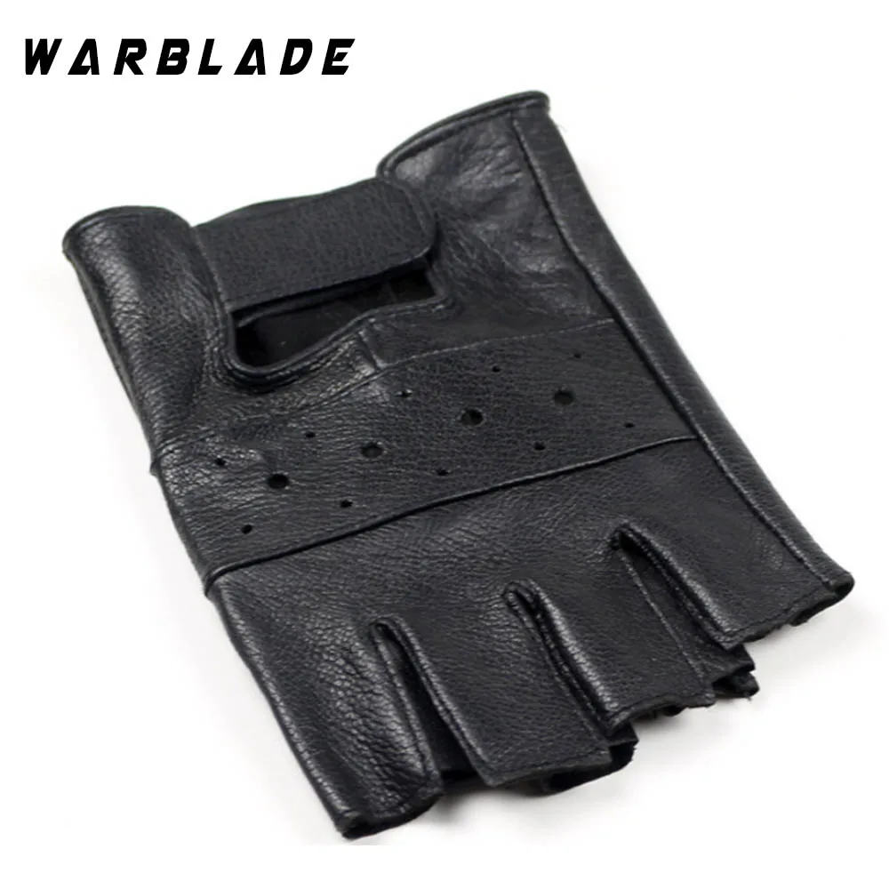 Мужские перчатки из натуральной кожи WarBLade Нескользящие без пальцев овечьей |