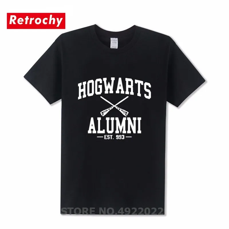 Футболка для мужчин и женщин Hogwarts Alumni забавная ретро футболка с коротким рукавом