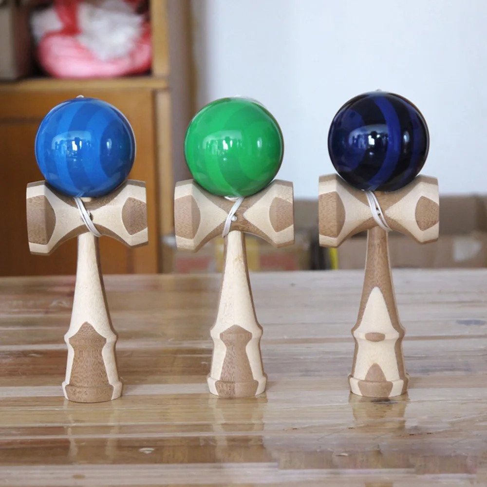 Профессиональные 18,5 см Бамбуковые ПУ краски деревянные шары Kendama умелые Jumbo Kendama струны на открытом воздухе жонглировать игры мяч игрушки для подарков