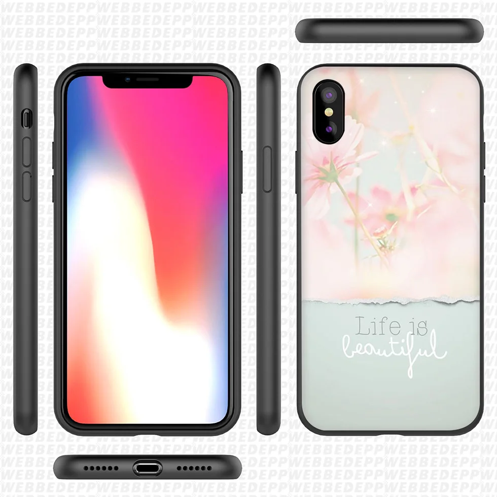 WEBBEDEPP Life красивый мягкий силиконовый чехол для iPhone 11 Pro Xr Xs Max X или 10 8 7 6 6S Plus 5 5S SE Case