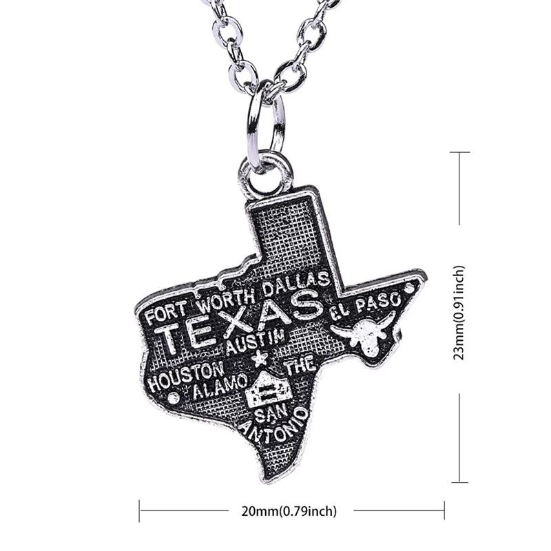 Ожерелье с подвеской карта Техаса для мужчин и женщин|map necklace|pendant necklacenecklace for men |