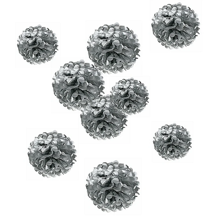 9 шт. декоративные шарики в виде цветов из металлического серебра 6/8/10 дюймов|ball