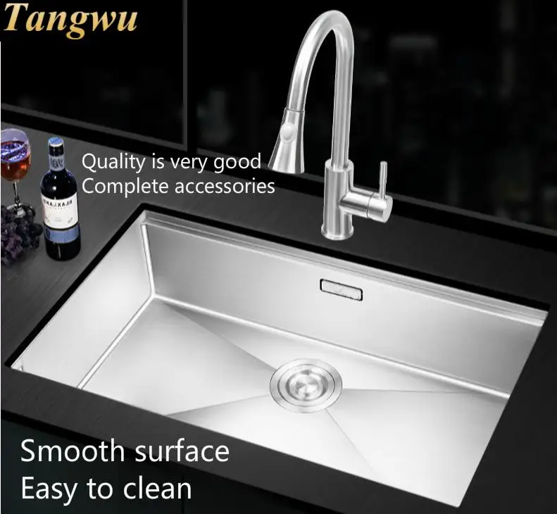 Бесплатная доставка Роскошная кухонная ручная раковина с одним желобом прочная