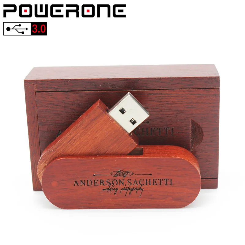 POWERONE USB 3 0 (1 шт. Бесплатный Пользовательский логотип) Деревянный usb с коробкой флеш