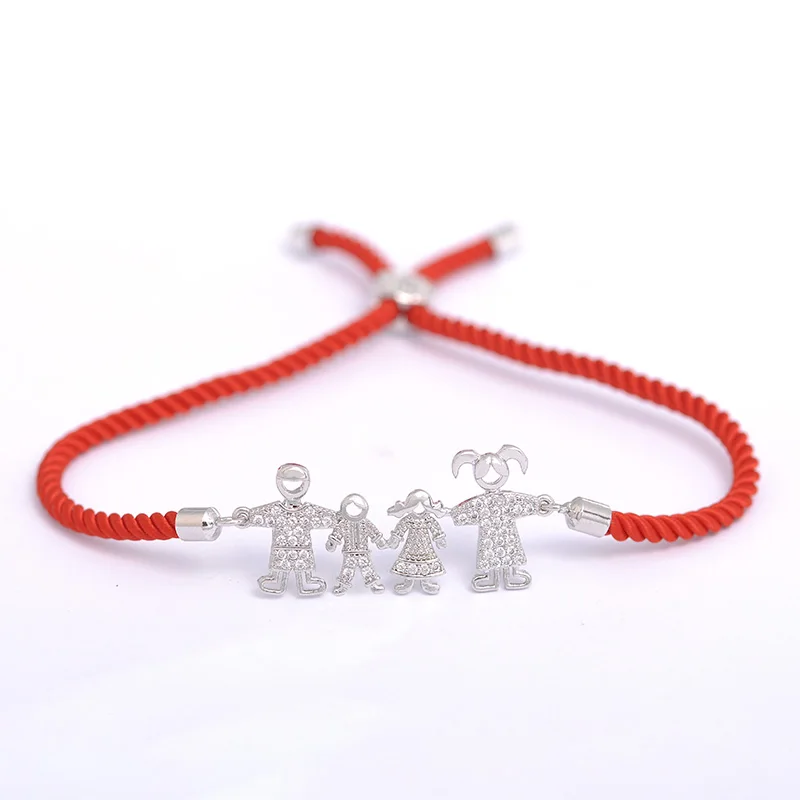 ISHOWLEE Золотая семья из четырех шармов браслеты для влюбленных детей родителей