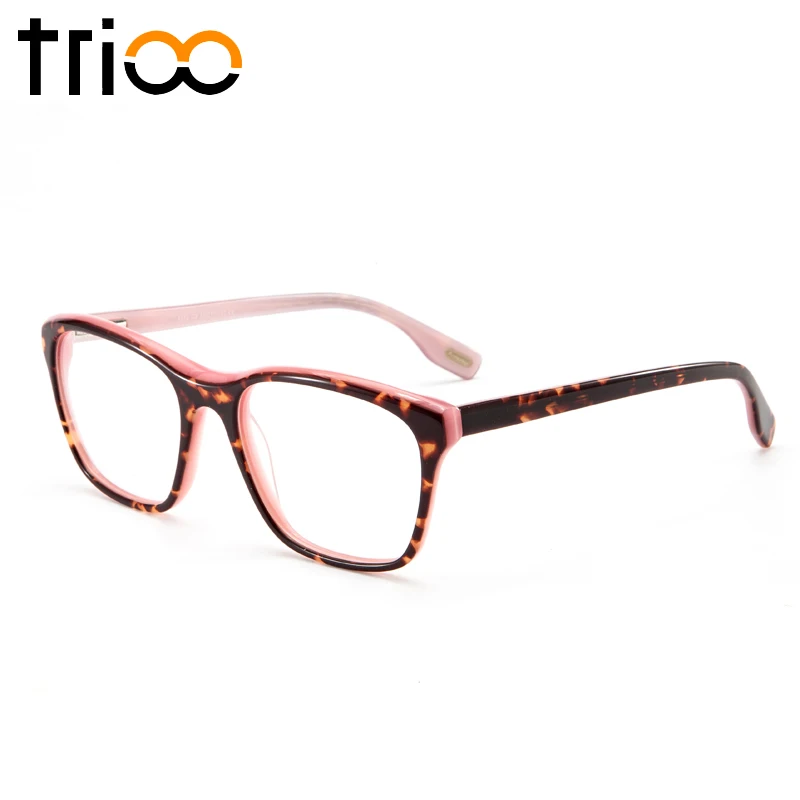 TRIOO Colorful Pink Frame Minus Glasses Fashion Square Design Prescription Eye Women Acetate Myopia Spectacles New |