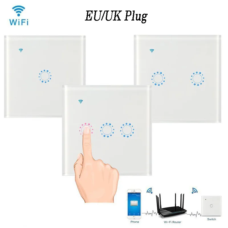 Умный настенный светильник EU UK приложение ewelink Wifi сенсорный выключатель с