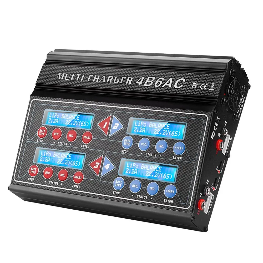 HTRC 4B6AC RC зарядное устройство Quattro 80 Вт 6A профессиональное балансирующее Dis для