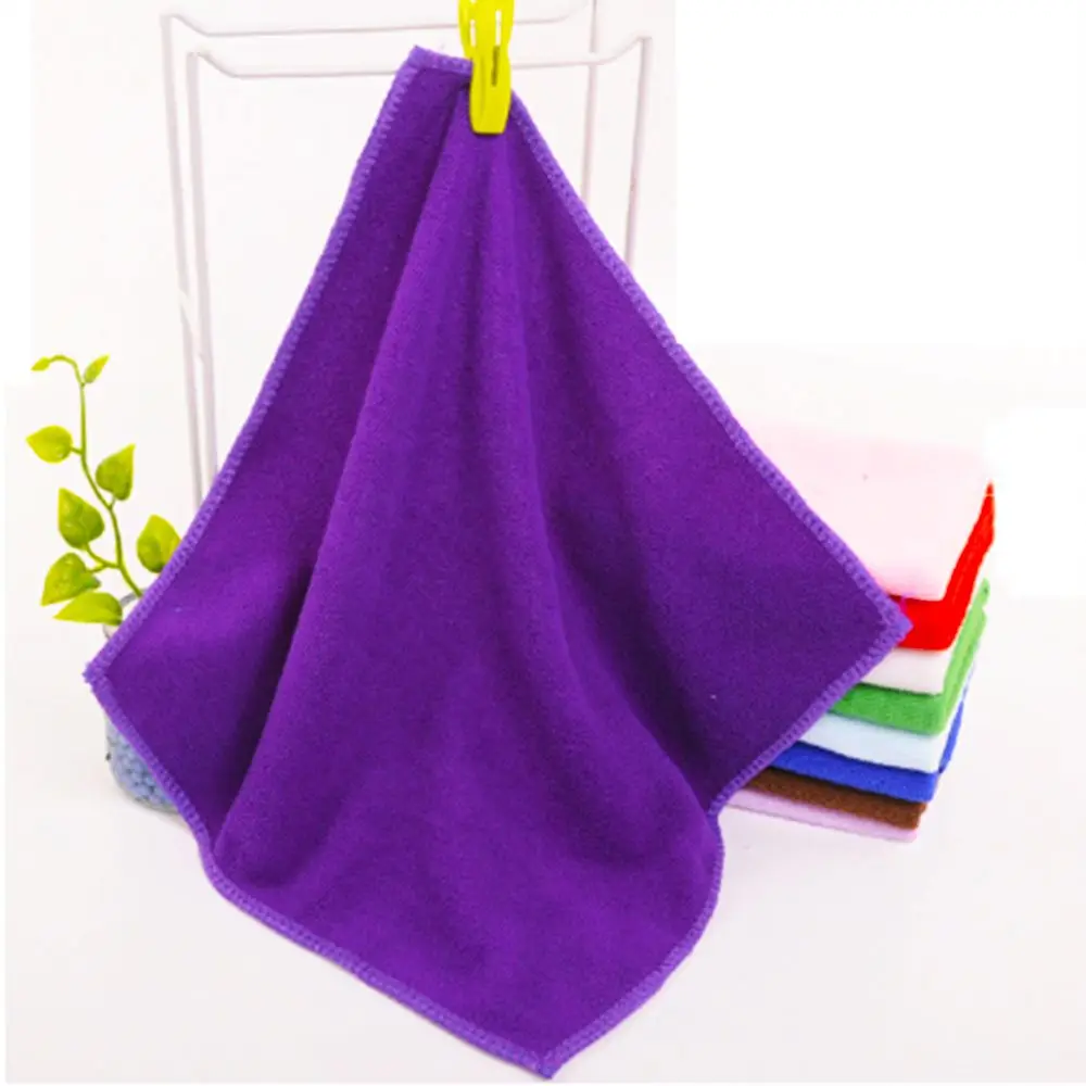 

5pcs Car Wash Towel Microfiber Cloth Door Window 25x25cm Thick Cleaning Strong Water Absorption For Car Home 4 Colors