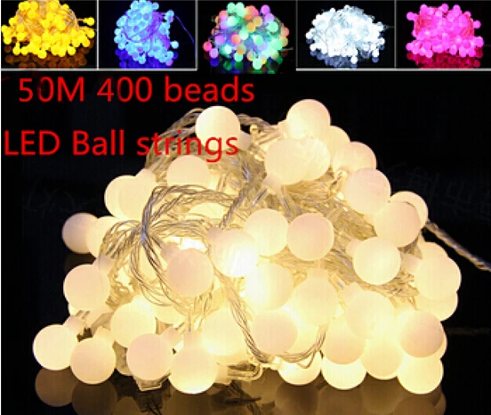 Fairy best 50m 400 twinkling LED ball string christmas lights new year holiday party wedding luminaria decoration Garland lamps