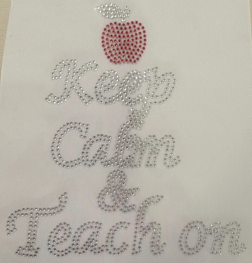 Бесплатная доставка сохраняйте спокойствие и учите Apple School стразы трансферный