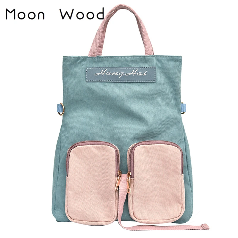 Moon Wood Женская холщовая Портативная сумка многофункциональный рюкзак для