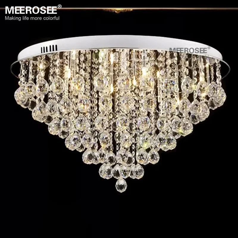 

Round Crystal Chandelier Light Fitting G4 Flush Mounted Lustres de cristal Chandelier lighting for foyer Lamparas de Techo Home