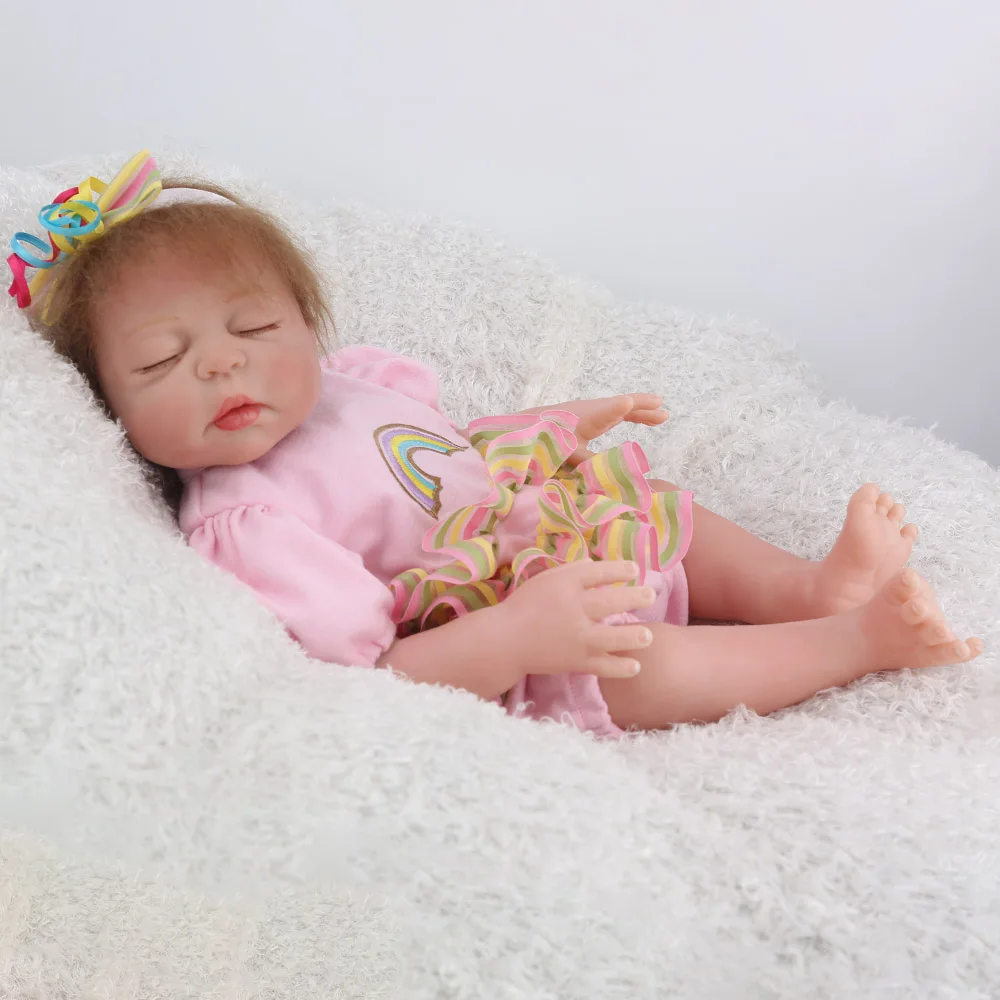 NPKDOLL Reborn Baby lifelike для новорожденных девочек мягкий мохер закрытые глаза Спящая