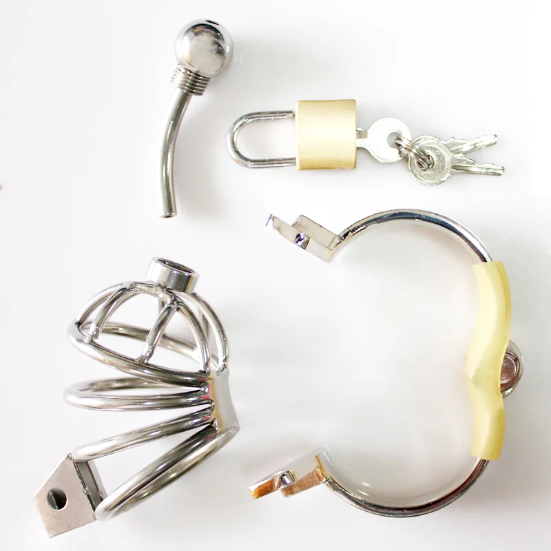 Замок для пениса нержавеющая сталь Запираемая клетка кольцо Мужской Пояс