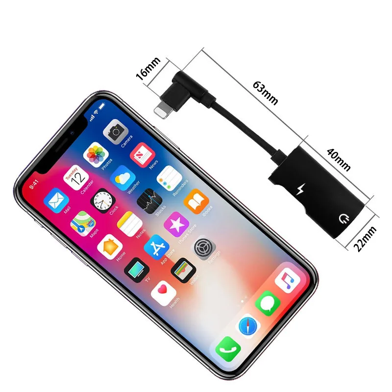 VRURC For Lightning Adapter iPhone X 10 Charging 8 7 Plus Charger Splitter Headphone Mini Portable | Мобильные телефоны и