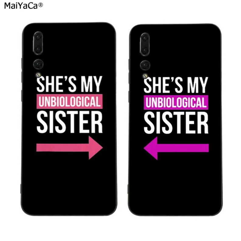 Чехол BFF с надписью she is my sister для телефона Huawei P20 P30 Pro lite P10 plus P9 Mate 10 20 pro Honor view Y7 Y9